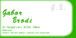 gabor brodi business card