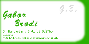 gabor brodi business card